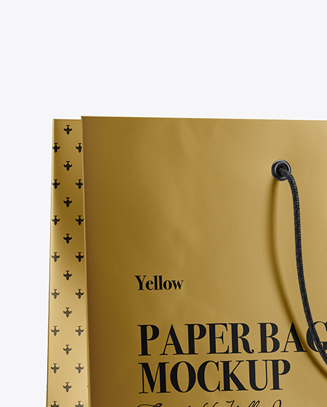 Metallic Shopping Bag With Rope Handle Mockup