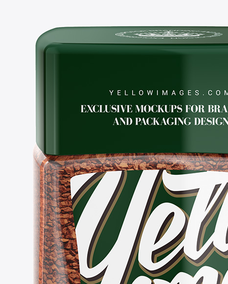 Instant Coffee Glass Jar Mockup - Front View (High-Angle Shot) Instant Coffee Glass Jar Mockup - Front View (High-Angle Shot)