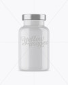 Glossy Pills Bottle With Paper Label Mockup