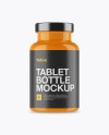 Glossy Pills Bottle With Paper Label Mockup