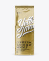 Metallic Coffee Bag With Valve Mockup - Front View