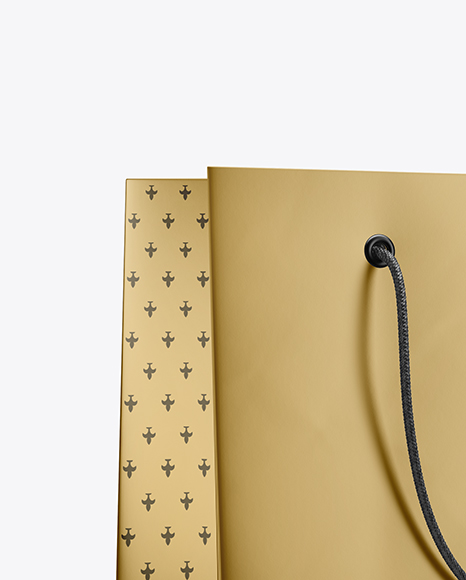 Metallic Shopping Bag With Rope Handle Mockup