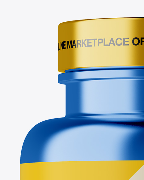 Metallic Plastic Pills Bottle Mockup