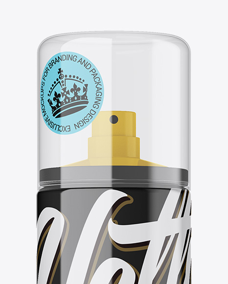 Glossy Spray Bottle W/ Ttransparent Cap Mockup - Free Download Images