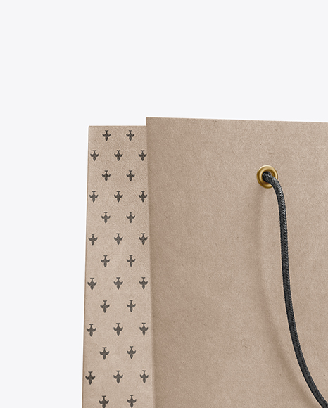 Kraft Paper Shopping Bag With Rope Handle Mockup