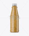 Clear Plastic Bottle with Mustard Sauce Mockup