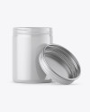 100ml Open Round Tin Box with Glossy Finish Mockup - Front View