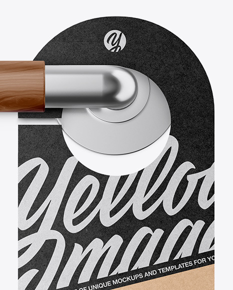 Kraft Door Hanger W/ Handle Mockup