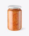 Clear Glass Jar with Sweet Chili Thai Sauce Mockup