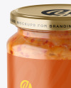 Clear Glass Jar with Sweet Chili Thai Sauce Mockup