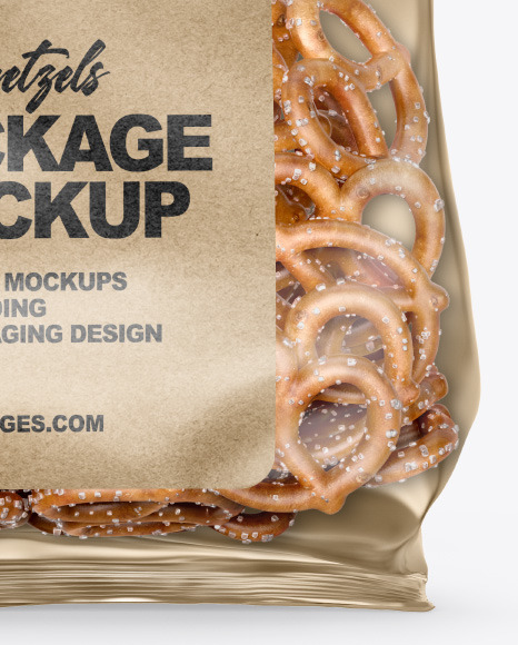 Bag With Mini Pretzels Mockup