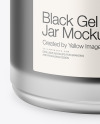 Opened Frosted Glass Jar With Black Gel Mockup