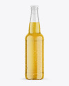 Clear Glass Lager Beer Bottle w/ Condensation Mockup