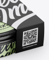 Glossy Metallic Jar W/ Paper Box Mockup