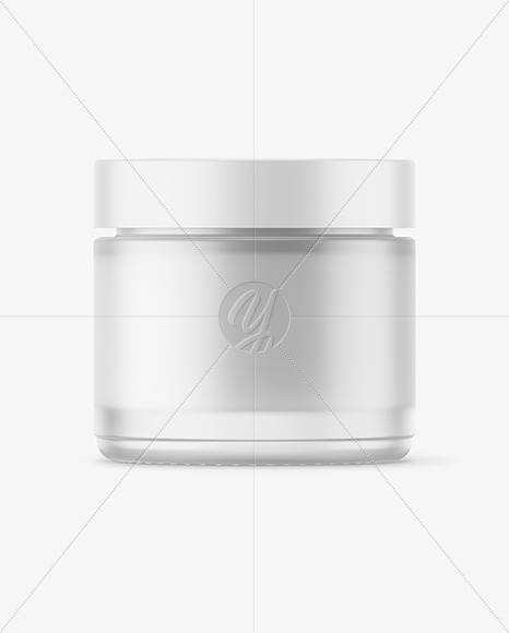 Frosted Glass Jar With White Gel Mockup