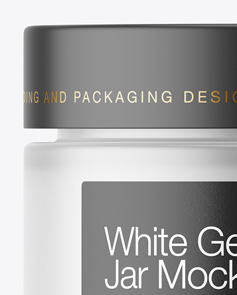 Frosted Glass Jar With White Gel Mockup