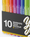 10x Glossy Markers Pack Mockup