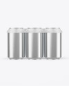 6 Pack Metallic Cans with Holder Mockup