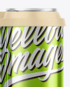 6 Pack Metallic Cans with Holder Mockup