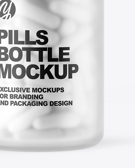 Frosted Pills Bottle Mockup