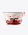 Plastic Cup w/ Yogurt and Raspberry Jam