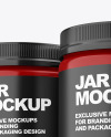 Three Glossy Plastic Jars Mockup