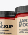 Three Glossy Plastic Jars Mockup