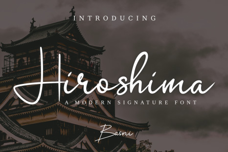 Hiroshima - Signature Font - Bold handwritten