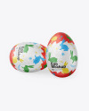 Two Eggs in Metallic Foil Mockup