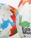 Two Eggs in Metallic Foil Mockup