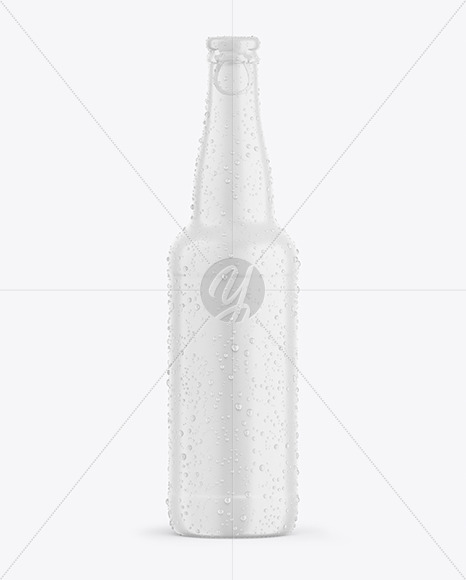 Ceramic Beer Bottle w/Condensation Mockup