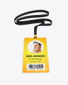 Lanyard w/ Plastic ID Card Mockup