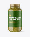 Clear Glass Jar with Pesto Sauce Mockup