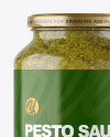 Clear Glass Jar with Pesto Sauce Mockup