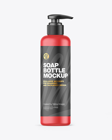 Matte Soap Bottle w/ Pump Mockup