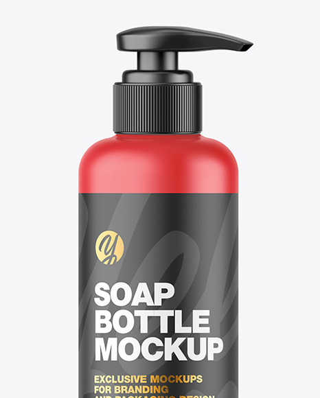 Matte Soap Bottle w/ Pump Mockup
