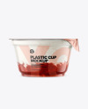 Plastic Cup w/ Yogurt and Strawberry Jam