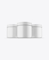 Three Matte Plastic Jars Mockup