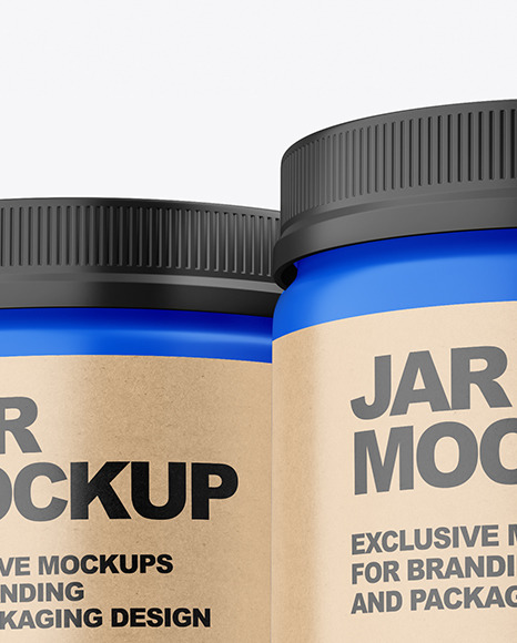 Three Matte Plastic Jars Mockup