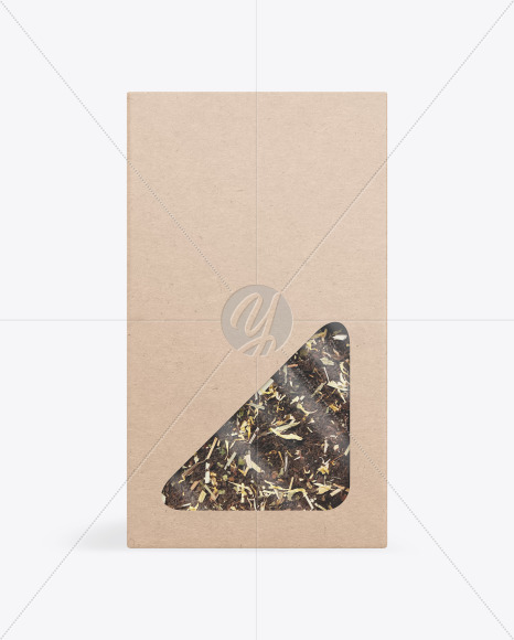 Kraft Paper Box with Tea Mockup