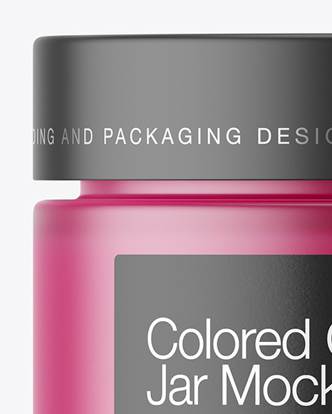 Frosted Glass Jar With Colored Gel Mockup