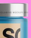 Frosted Glass Jar With Colored Gel Mockup