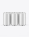 6 Pack Matte Cans with Holder Mockup