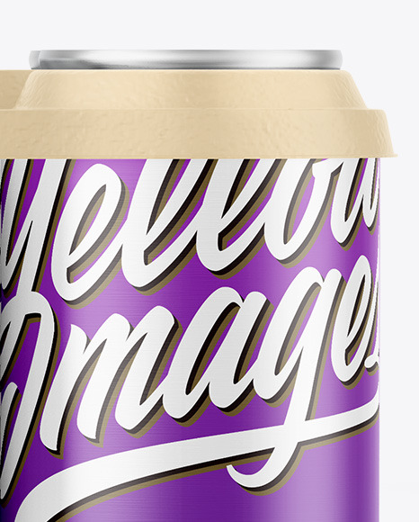 6 Pack Matte Cans with Holder Mockup