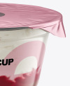 Plastic Cup w/ Yogurt and Cherry Jam