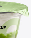 Plastic Cup w/ Yogurt and Kiwi Jam