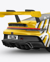 Sport Car Mockup - Back Half Side View