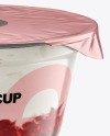 Plastic Cup w/ Yogurt and Raspberry Jam