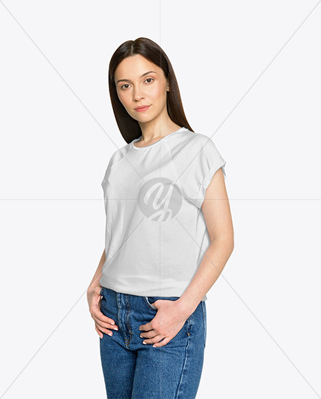 Woman in a T-Shirt Mockup