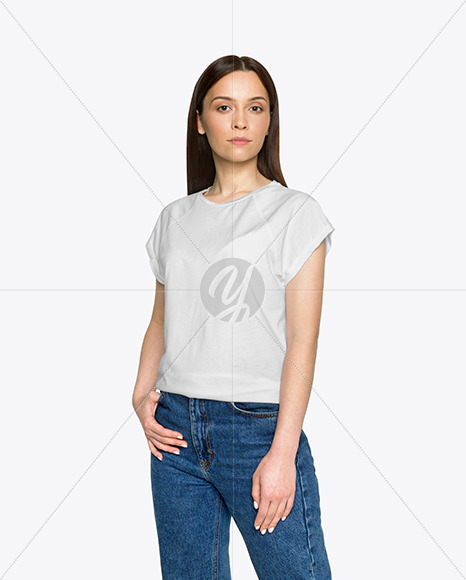 Woman in a T-Shirt Mockup